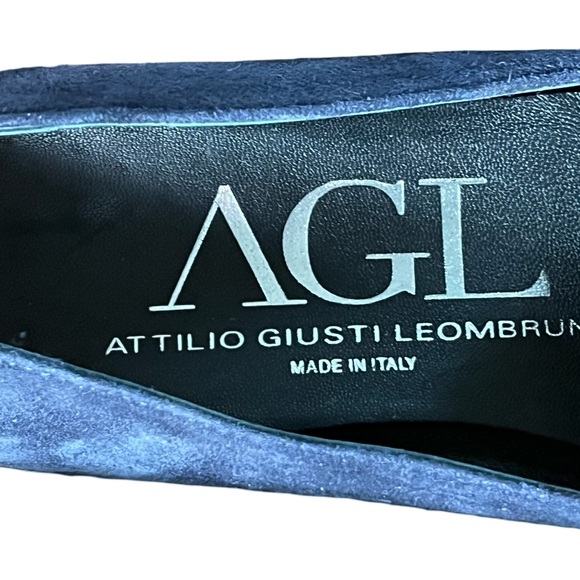 AGL Attilio Giusti Leombruni Blue Leather Suede Loafers Shoes Size 36.5 Preppy - Picture 9 of 10